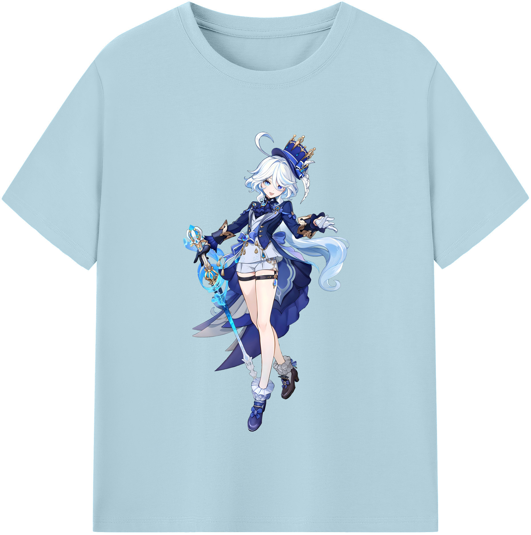 げんし神 フリーナ genshin Furina 綿100％半袖Tシャツ（フロントプリント）